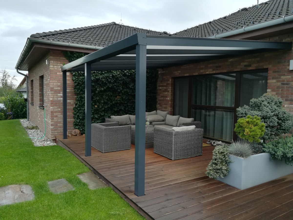 Pergola antracit RAL 7016 400 x 300 cm provedení PROFI.